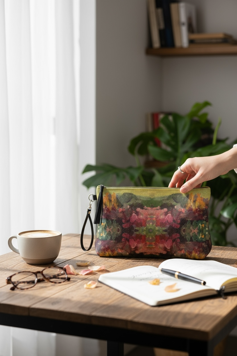 Giverny Gardens Vegan Leather Clutch