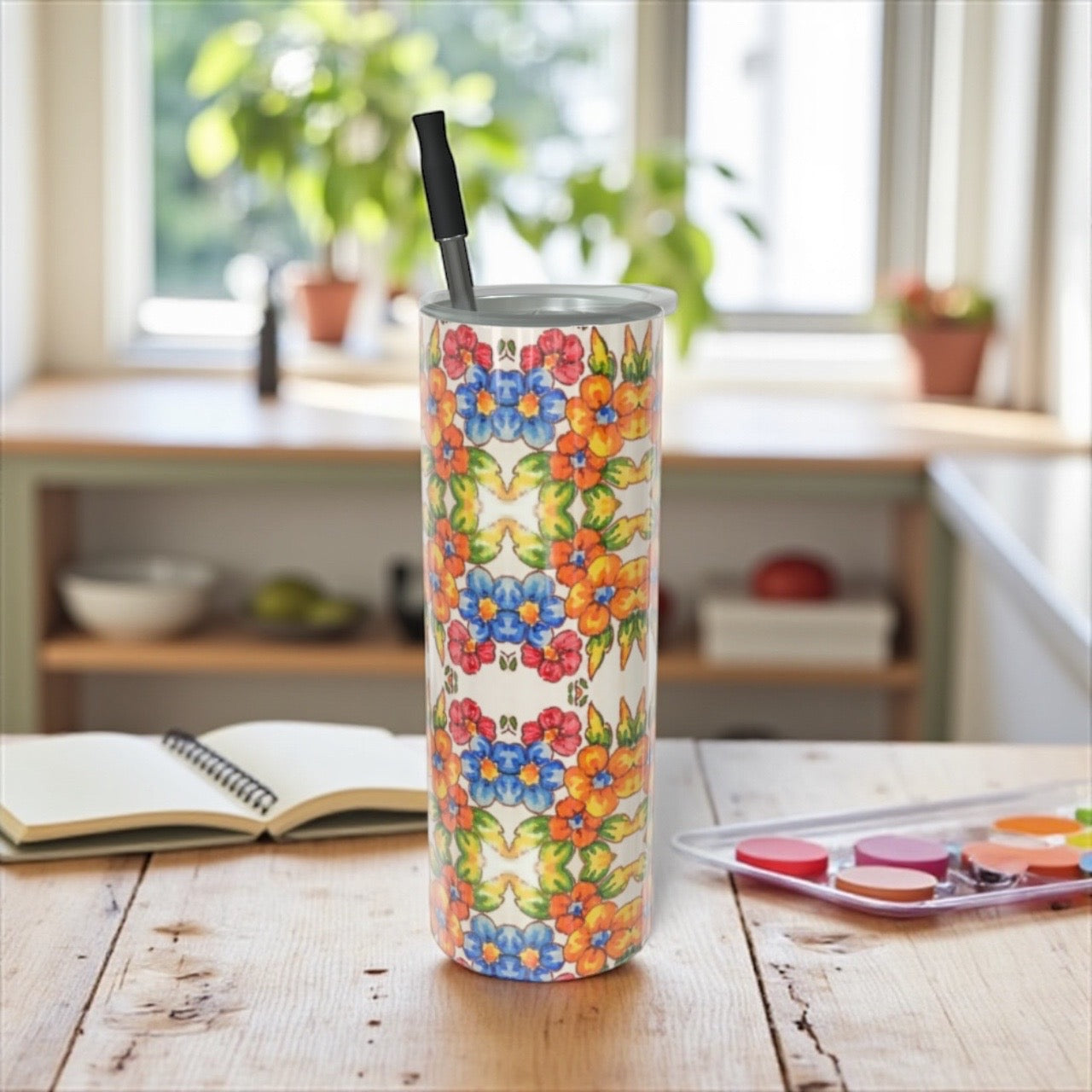 Positano Flowers Water Bottle