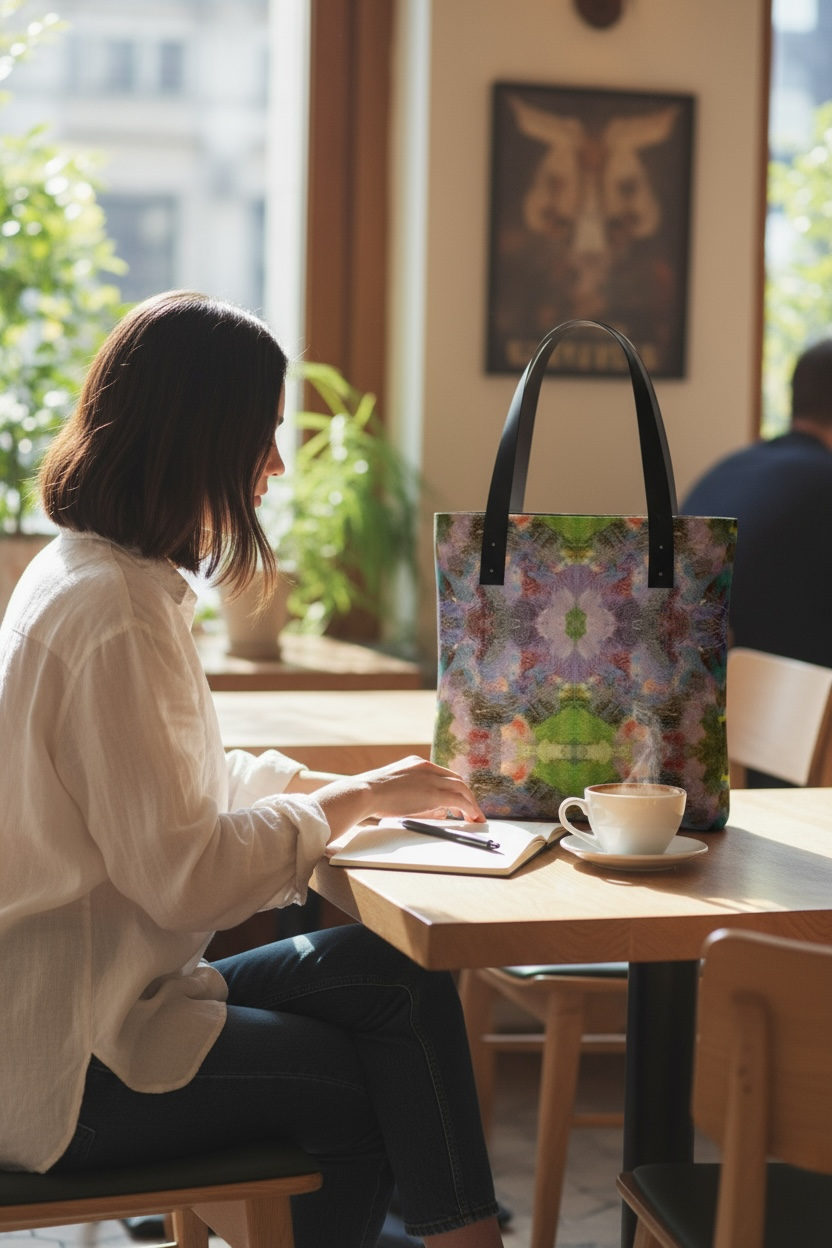 Lilac Waterlilies Urban Tote