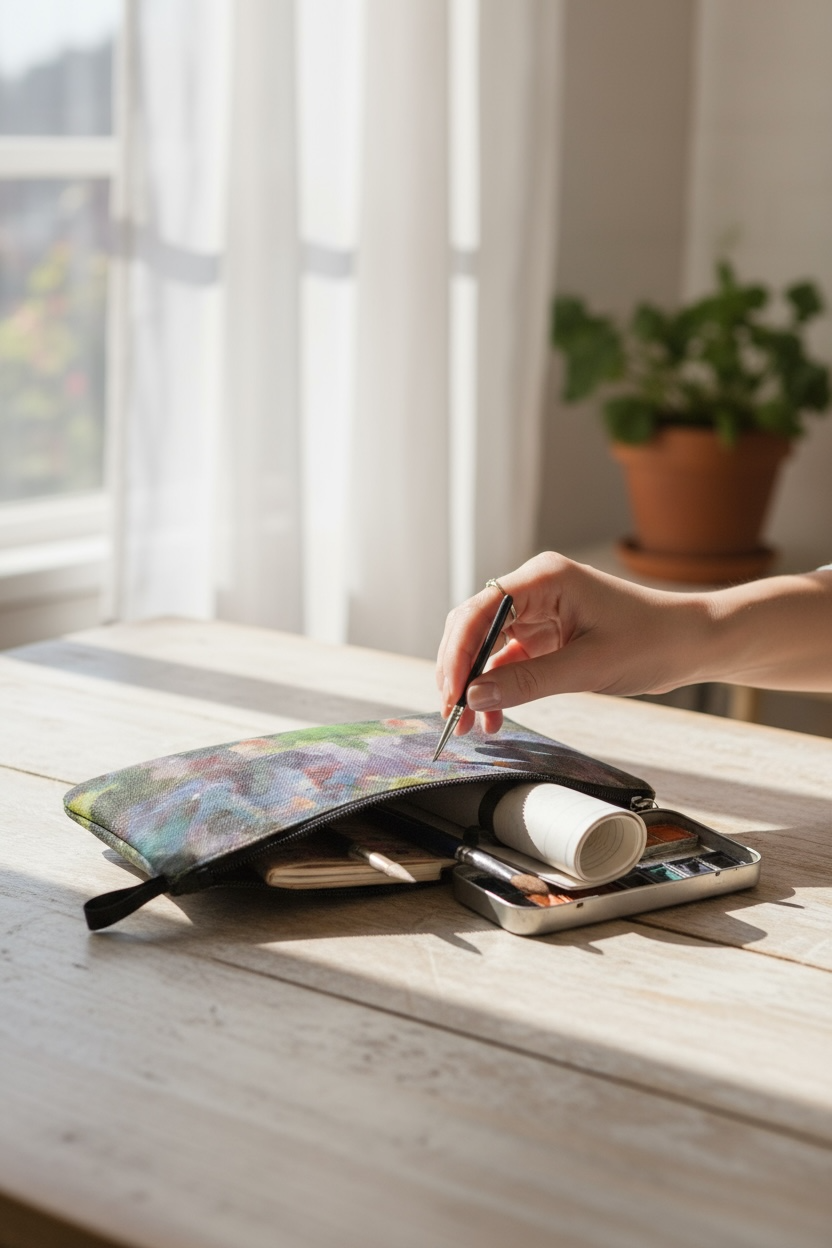 Lilac Waterlilies Pencil Case