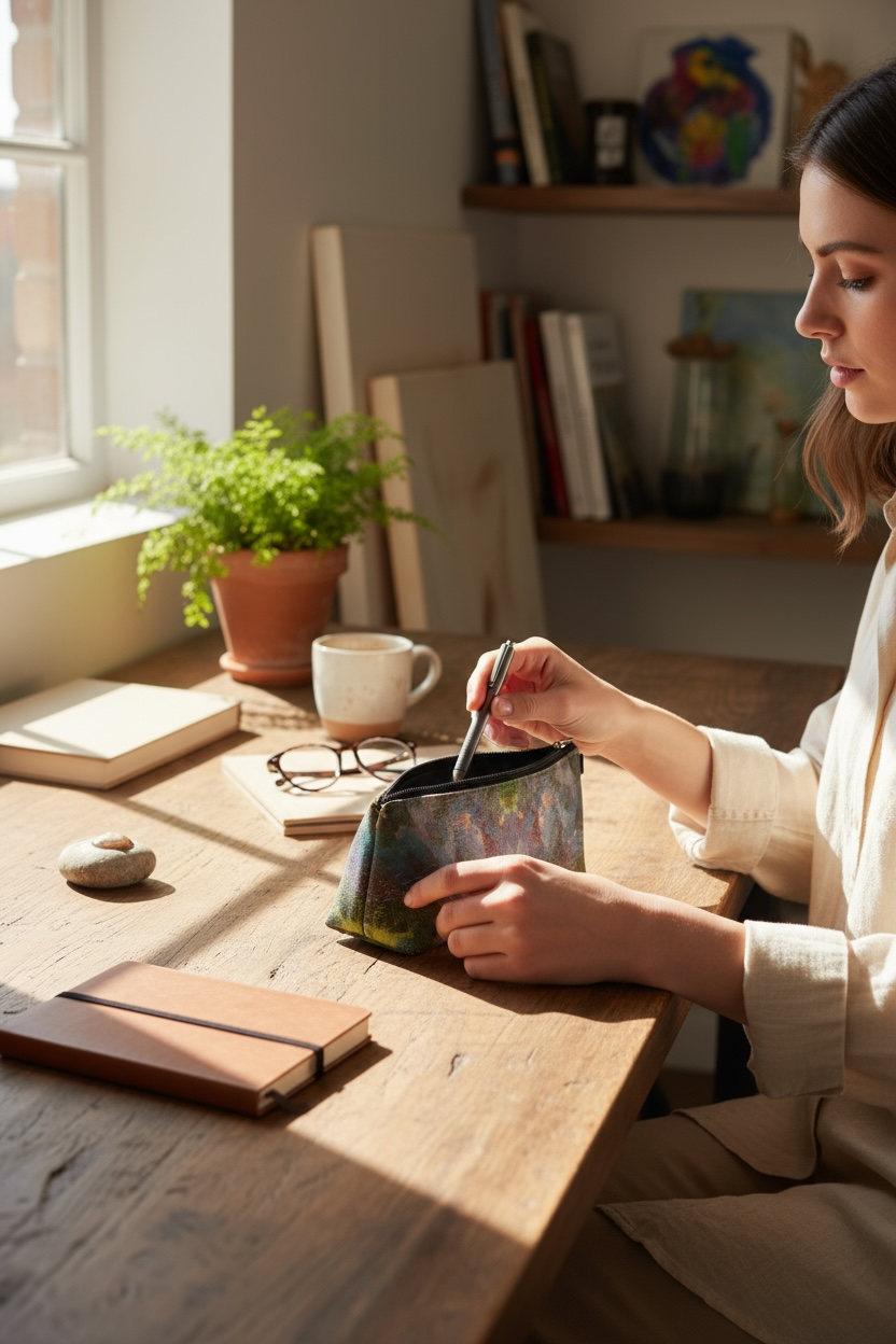 Lilac Waterlilies Pencil Case