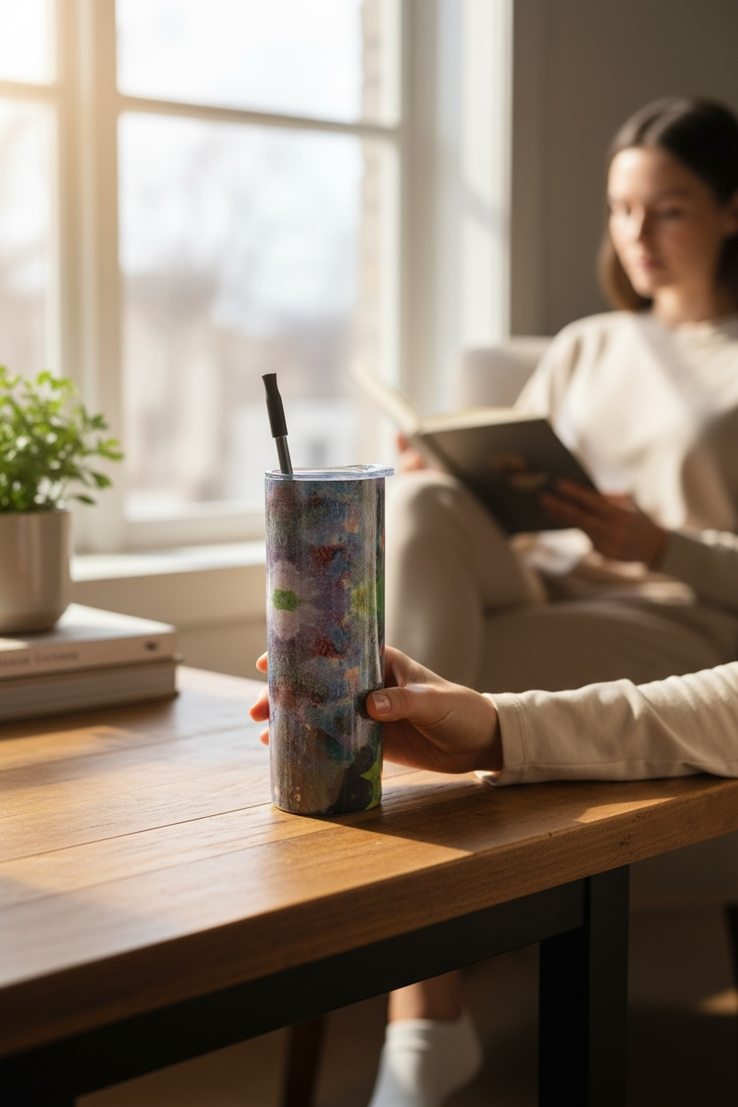 Lilac Waterlilies Water Bottle