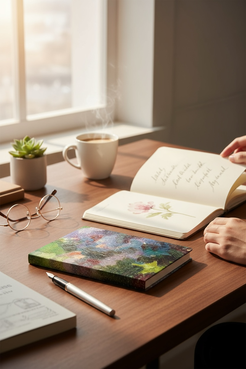 Lilac Waterlilies Notebook