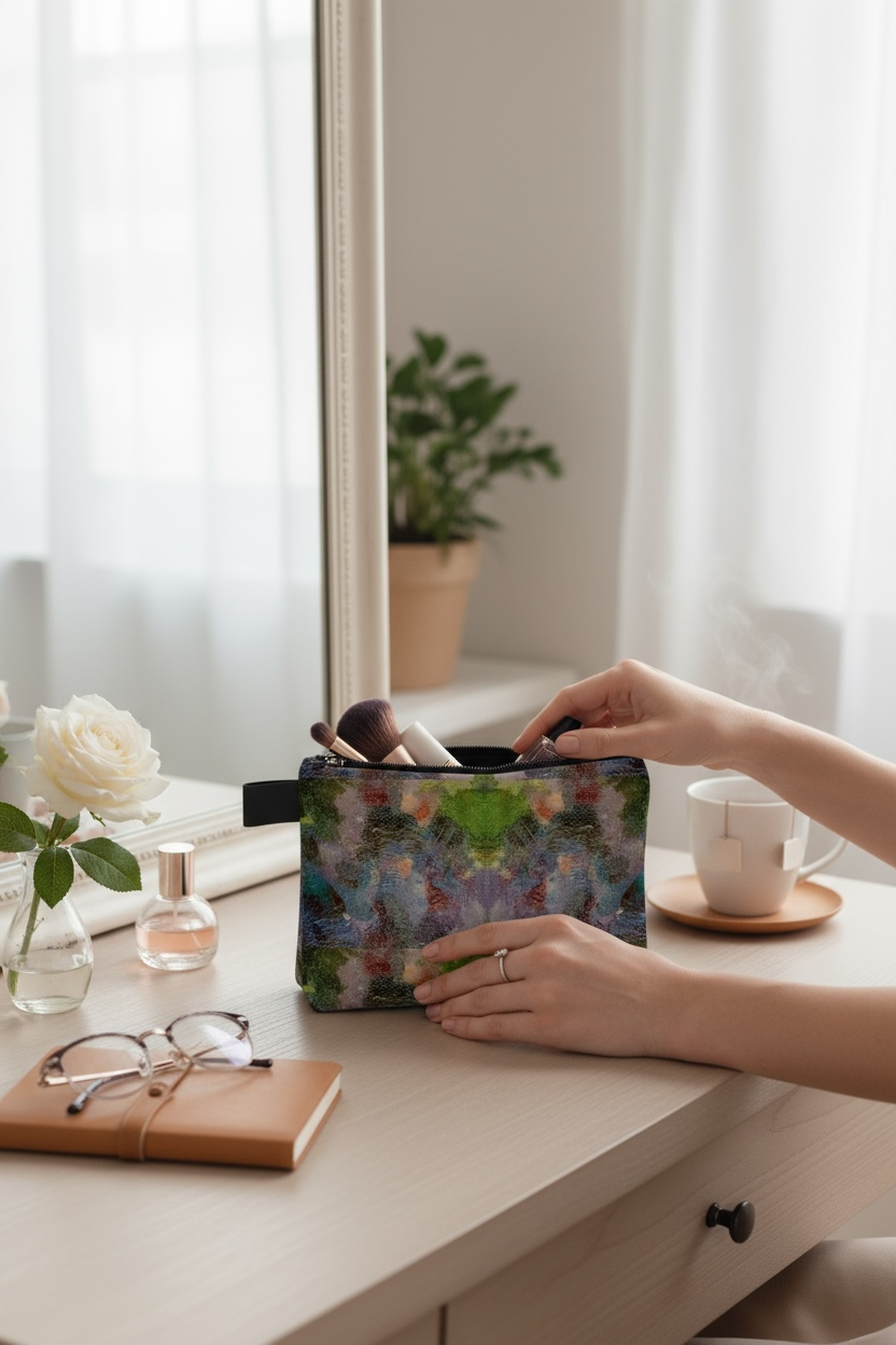 Lilac Waterlilies Zipper Carry-all Bag