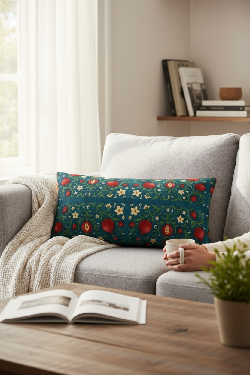 Winter Pomegranates 24 x 12 Pillow Cover