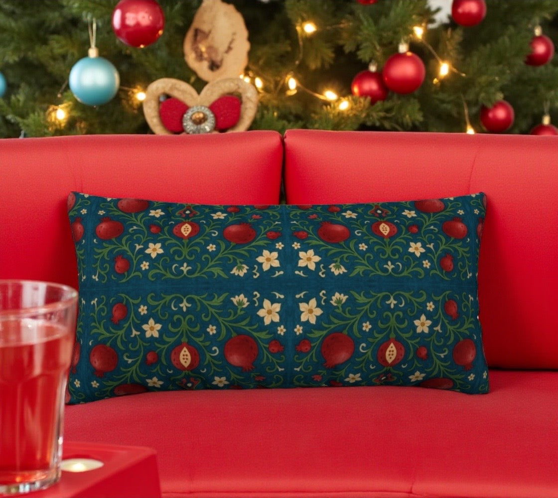 Winter Pomegranates 24 x 12 Pillow Cover