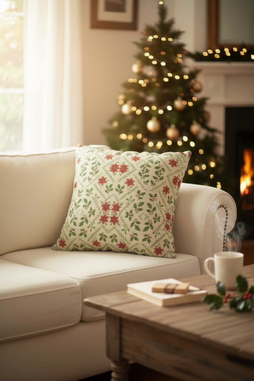 Yuletide Bloom 22 x 22 Pillow Cover