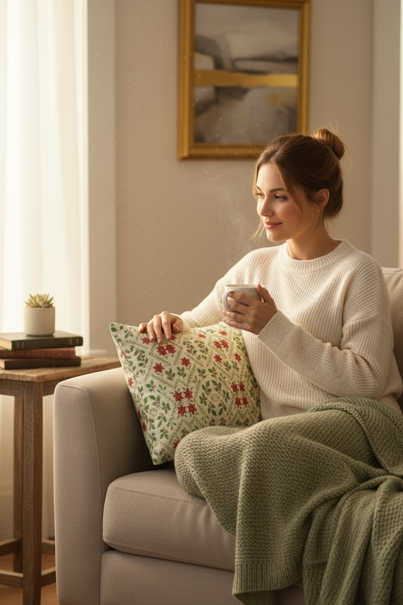 Yuletide Bloom 22 x 22 Pillow Cover