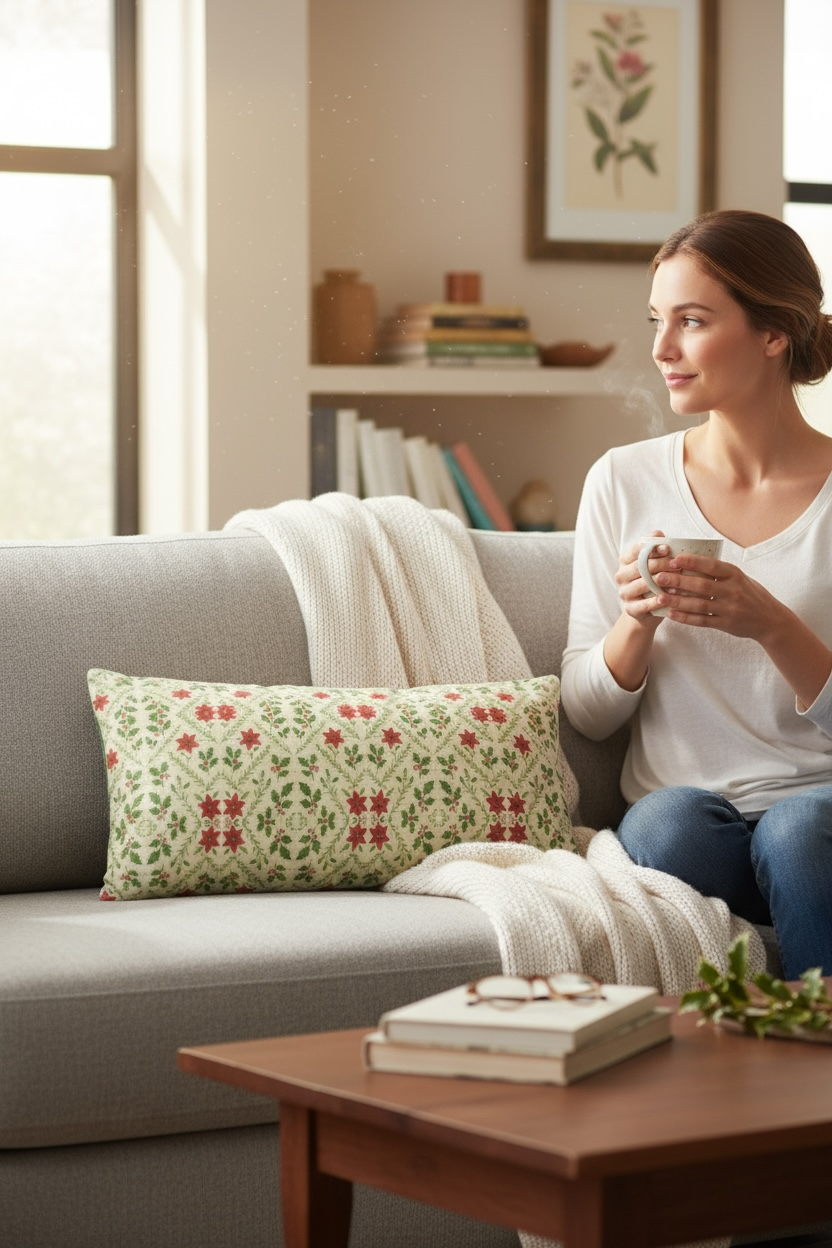 Yuletide Bloom 24 x 12 Pillow Cover