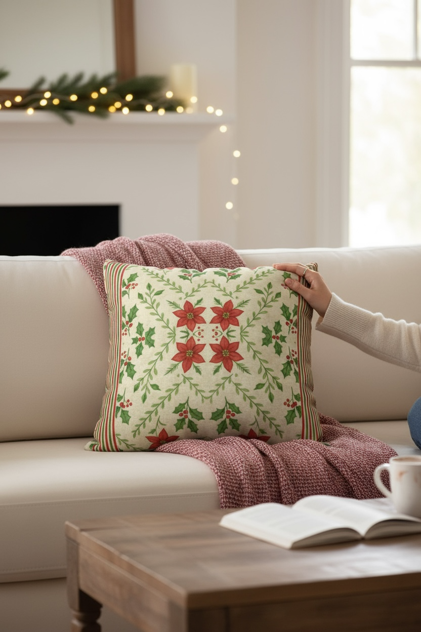 Yuletide Bloom 22 x 22 Pillow Cover