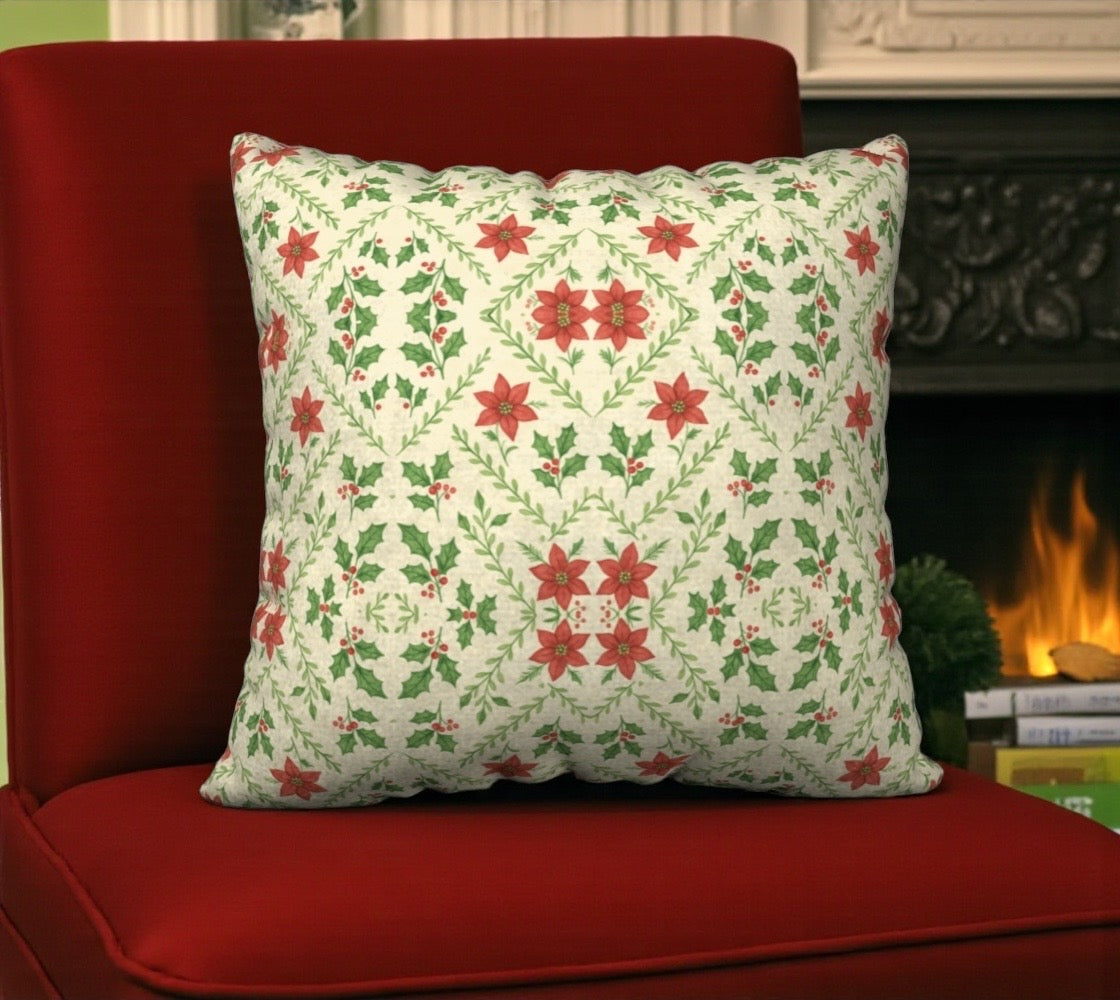 Yuletide Bloom 22 x 22 Pillow Cover