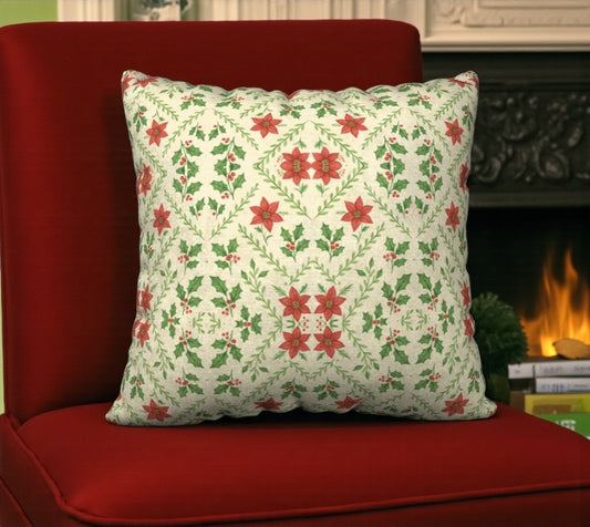 Yuletide Bloom 22 x 22 Pillow Cover