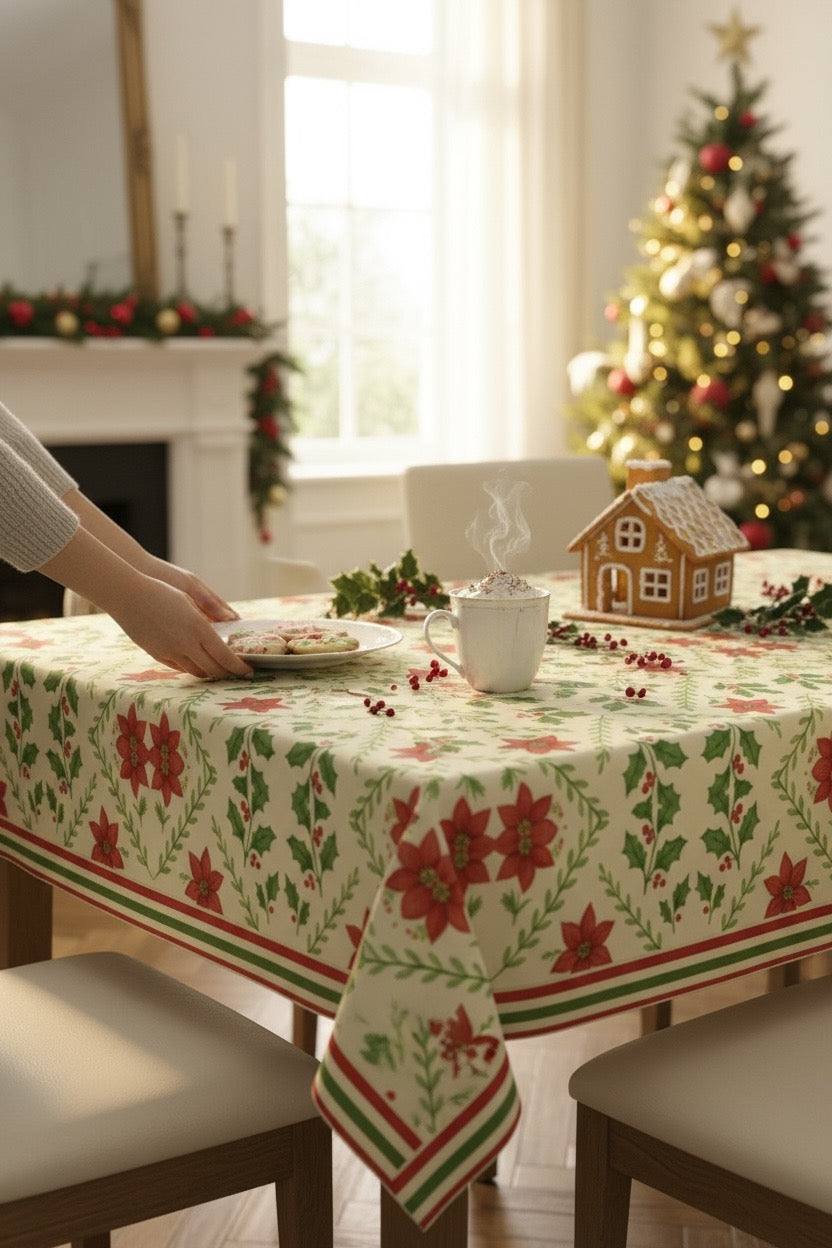 Yuletide Bloom 60 x 60 Tablecloth