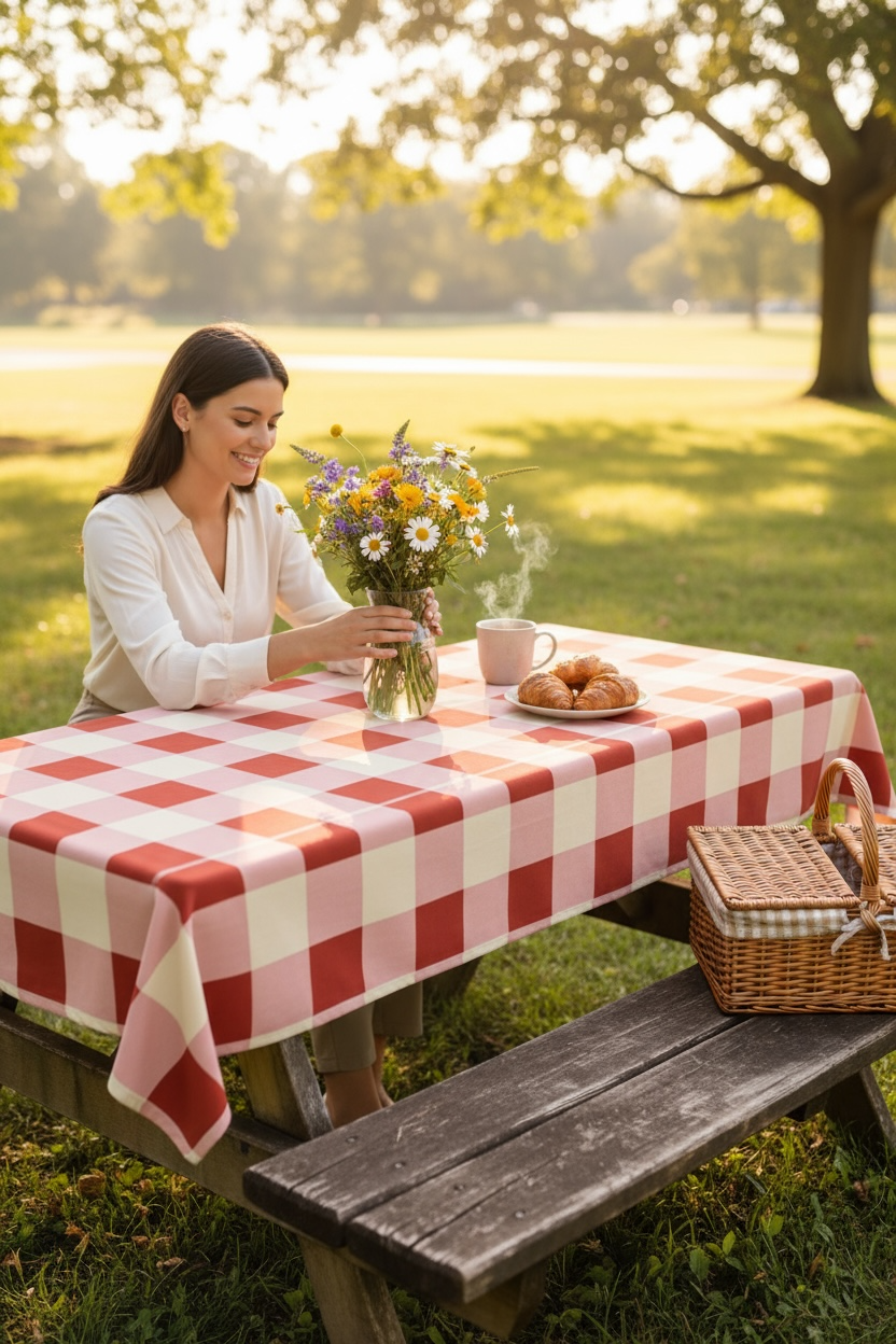 Red Gingham 60 x 90 Tablecloth