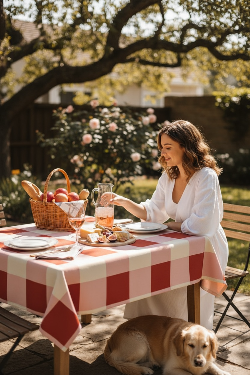 Red Gingham 60 x 60 Tablecloth