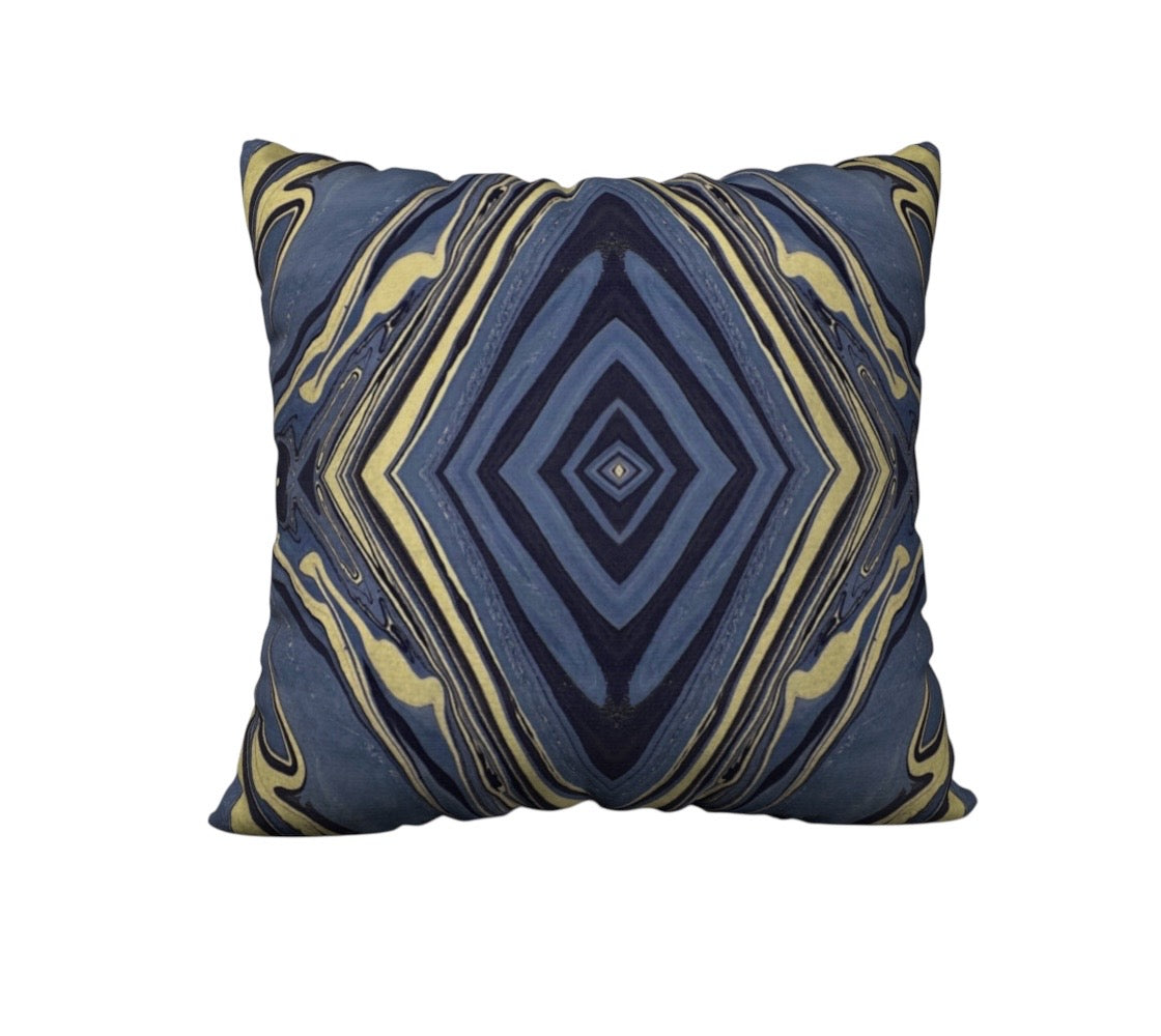 Mendocino Blues Diamond 22 x 22 Pillow Cover