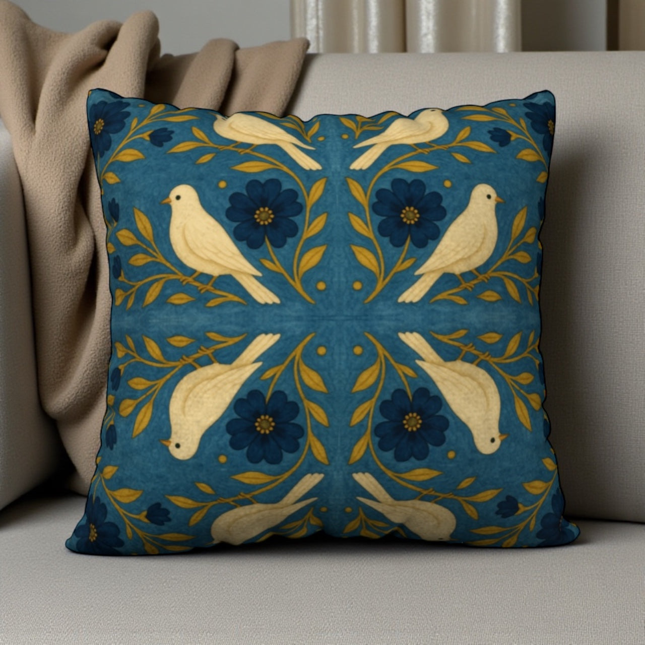 Doves of Peace 22 x22 Pillow Cover