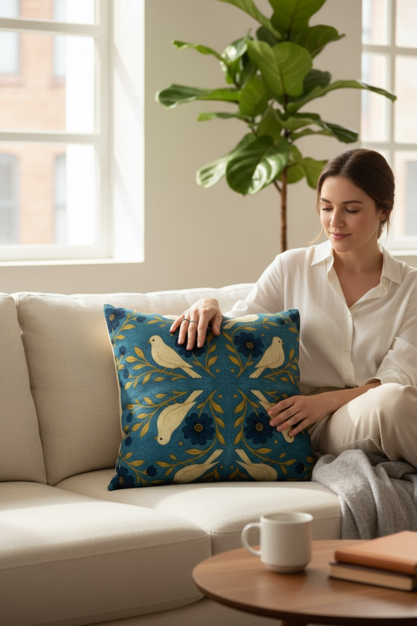 Doves of Peace 22 x22 Pillow Cover