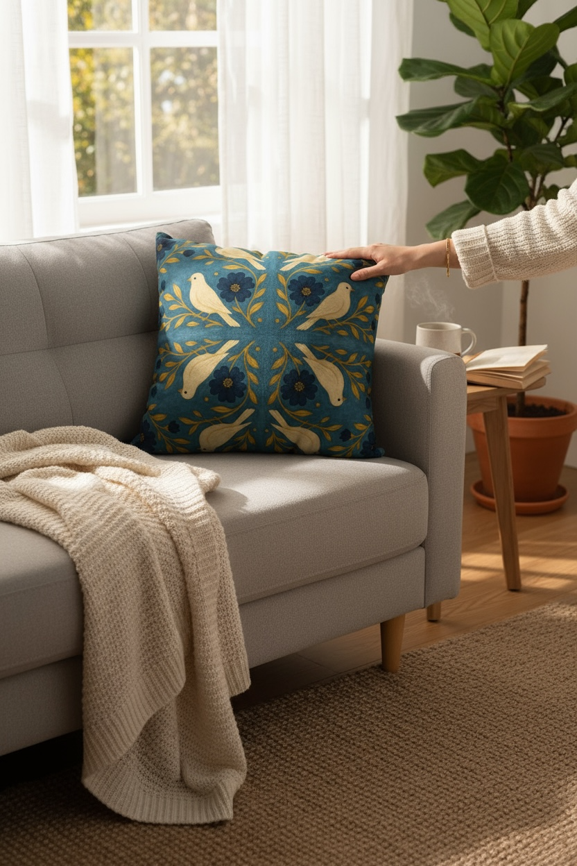 Doves of Peace 22 x22 Pillow Cover