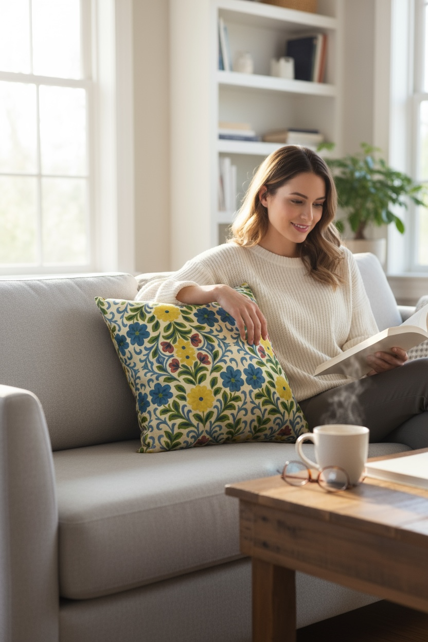 Jardin Provencale Goldenrod 18 x 18 Pillow Cover