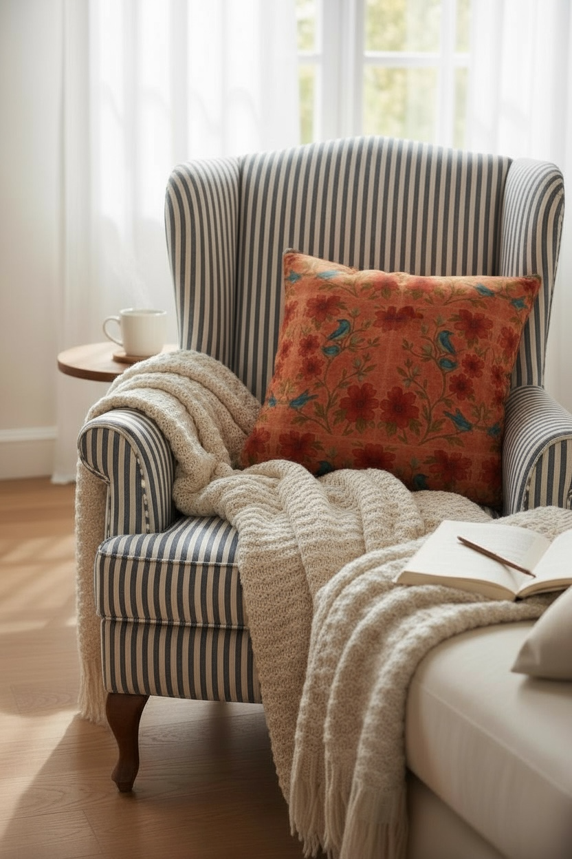 Songbird Bloom Terracotta 22 x 22 Pillow Cover