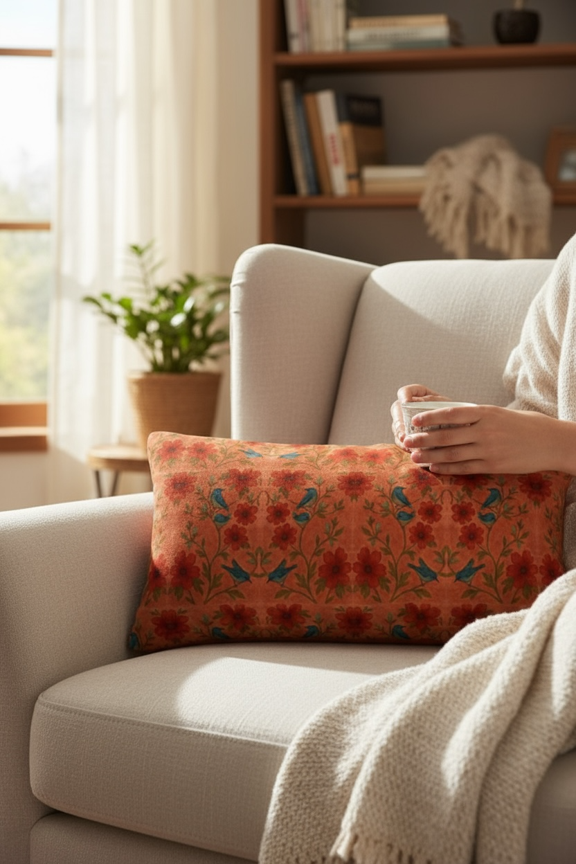 Songbird Bloom Terracotta 24 x 12 Pillow Cover