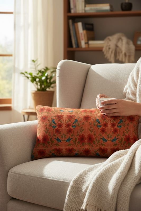 Songbird Bloom Terracotta 24 x 12 Pillow Cover