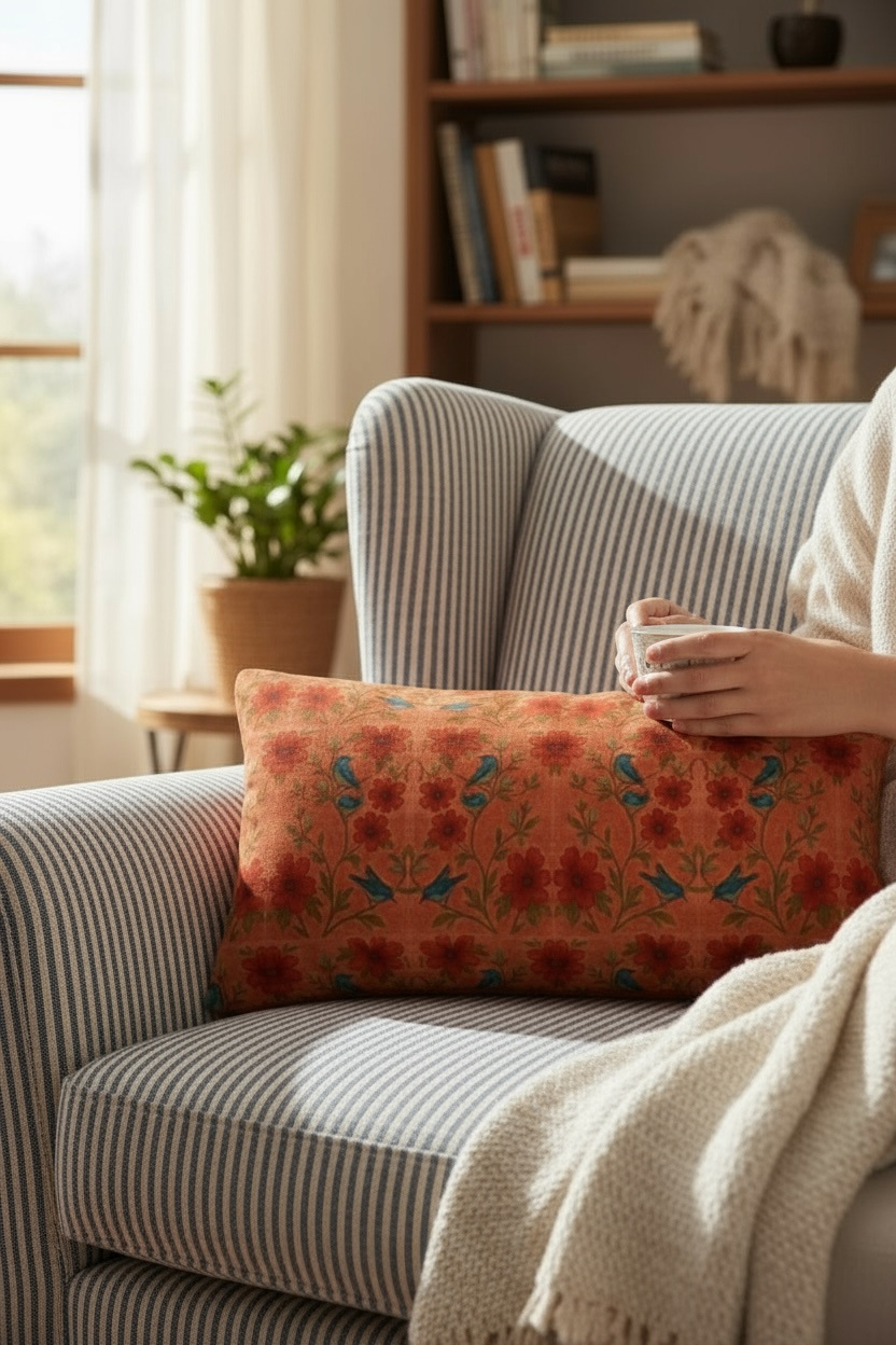 Songbird Bloom Terracotta 24 x 12 Pillow Cover