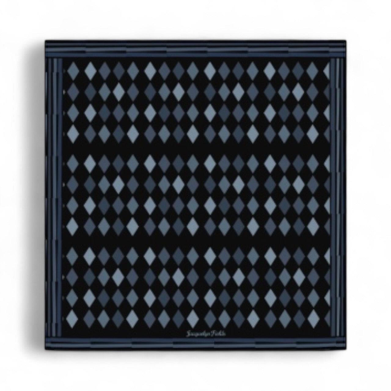 Midnight Argyle Silk Square Scarf