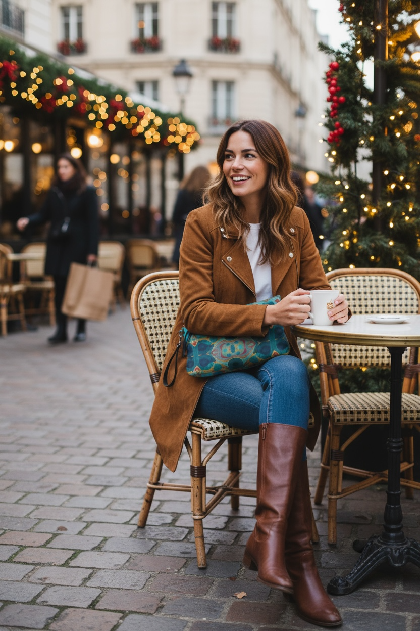 Gilded Currents Butterfly Vegan Leather Clutch