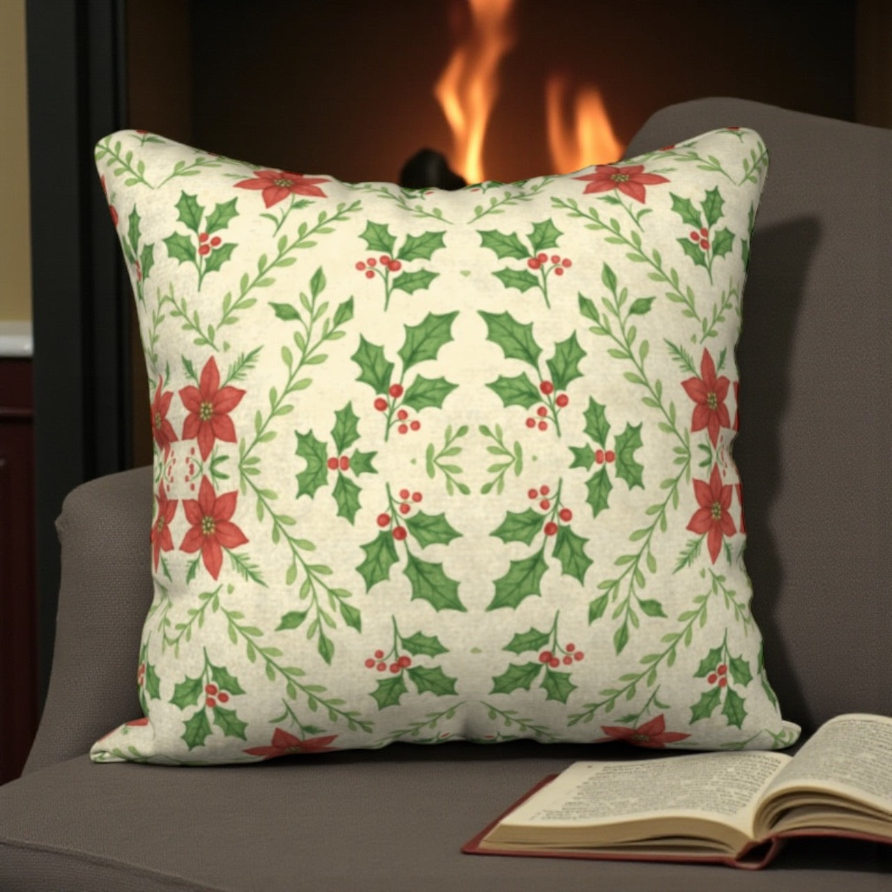 Yuletide Bloom 18 x 18  Pillow Cover