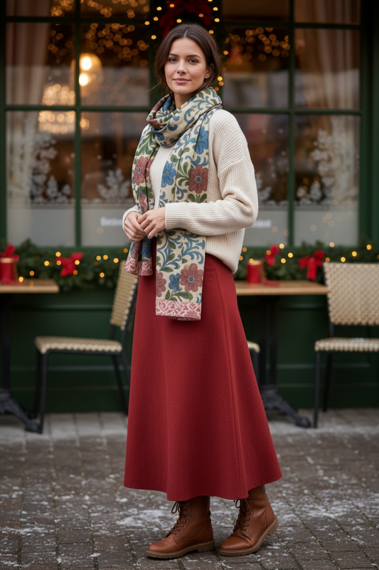 Jardin Provencale Blush Long Silk Scarf