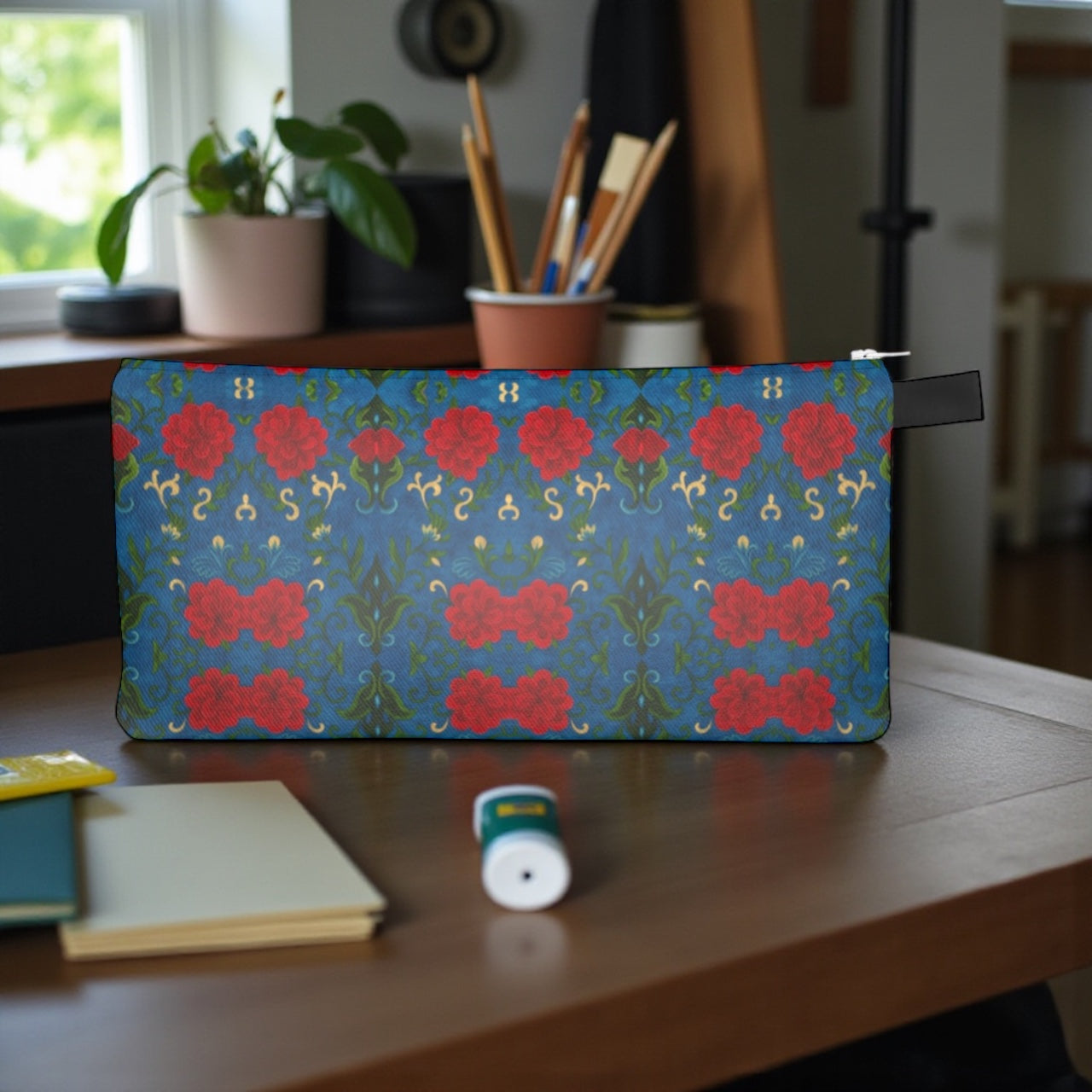 Imperial Peonies Sapphire Pencil Case