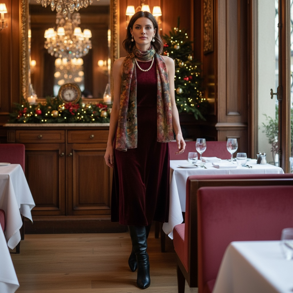 Giverny Gardens Silk Long Scarf