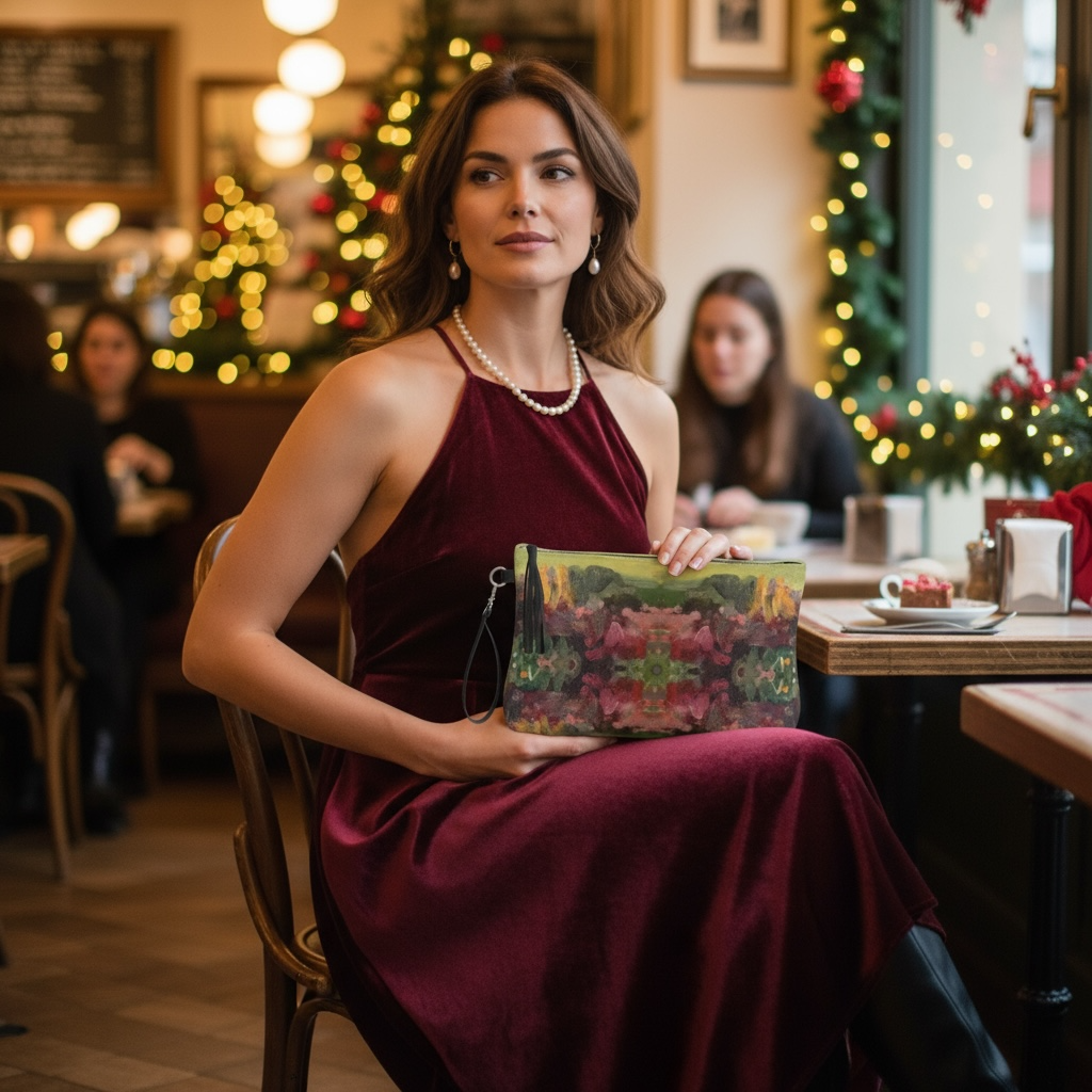 Giverny Gardens Vegan Leather Clutch