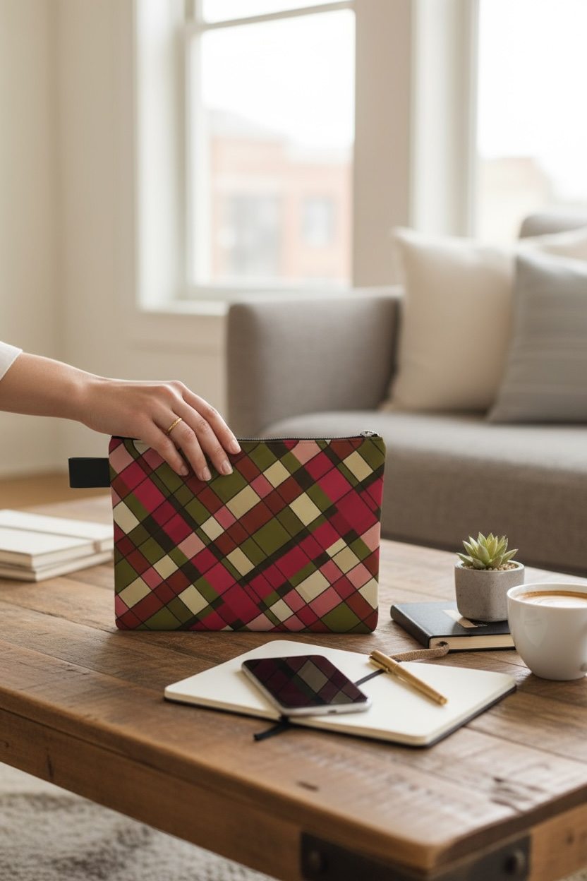 Plaid Harvest Zipper Carry-all Bag