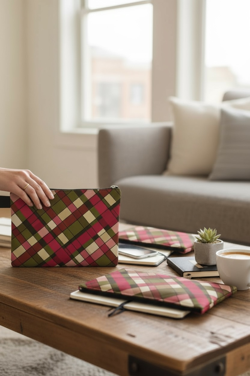 Plaid Harvest Zipper Carry-all Bag