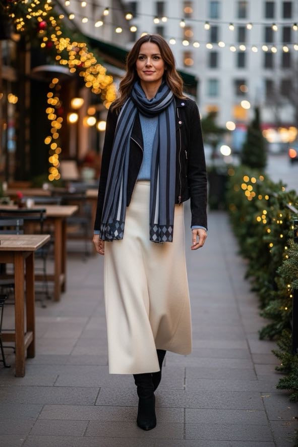 Twilight Bands Silk Long Scarf