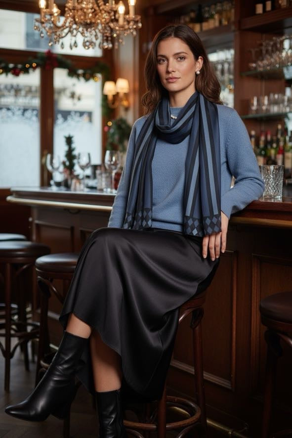 Twilight Bands Silk Long Scarf