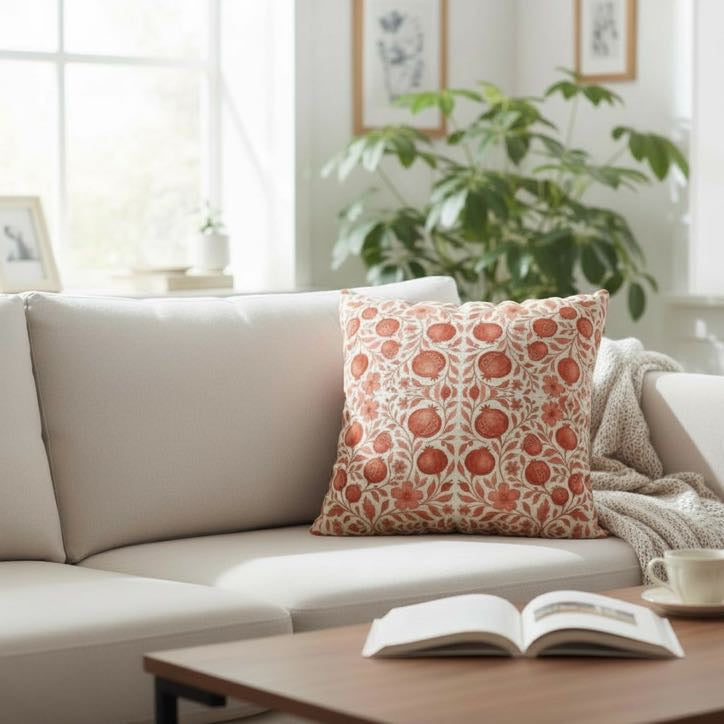 Red Pomegranates 22 x 22 Pillow Cover