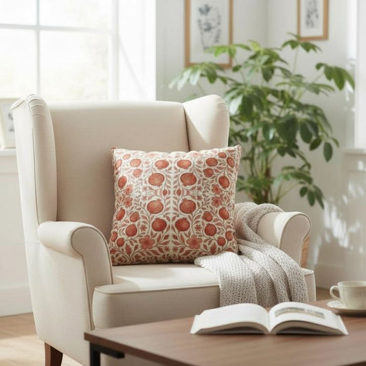 Red Pomegranates 22 x 22 Pillow Cover