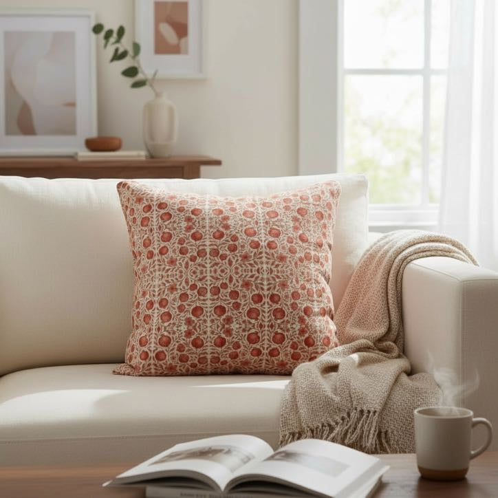 Red Pomegranates 18 x 18 Pillow Cover