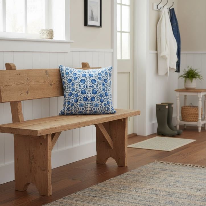 Blue Pomegranates 22 x 22 Pillow Cover