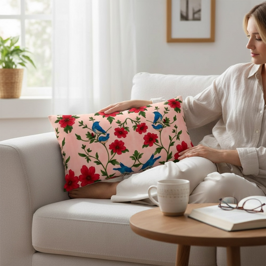 Songbird Bloom Pink  24 x 12 Pillow Cover