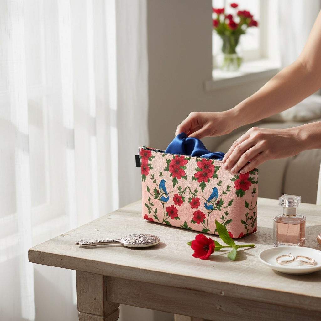 Songbird Bloom Pink Makeup Bag