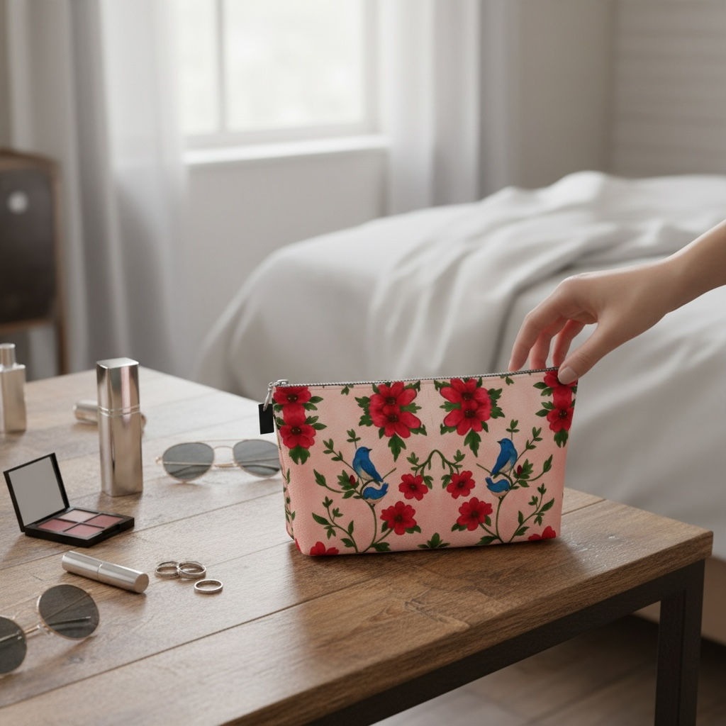 Songbird Bloom Pink Makeup Bag