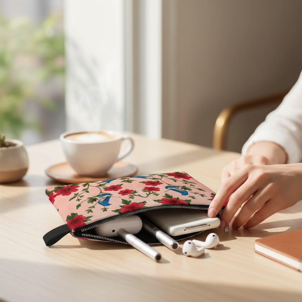 Songbird Bloom Pink Zipper Carry-all Bag