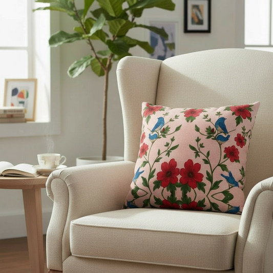 Songbird Bloom Pink 22 x 22 Pillow Cover