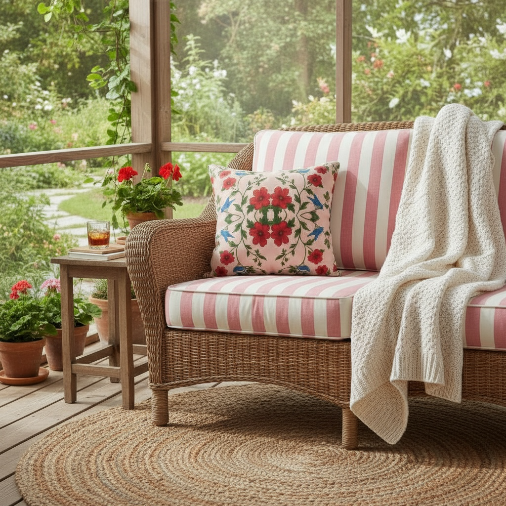 Songbird Bloom Pink 18 x 18 Pillow Cover