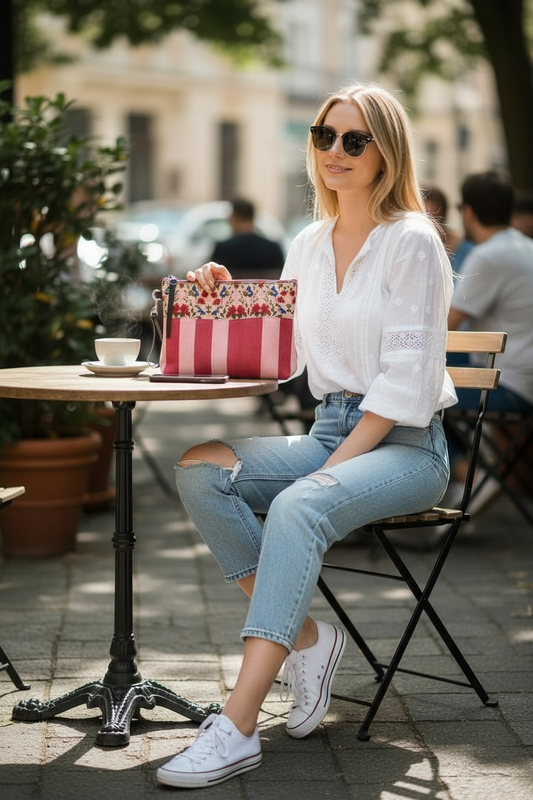 Songbird Bloom Pink Vegan Leather Clutch Wristlet